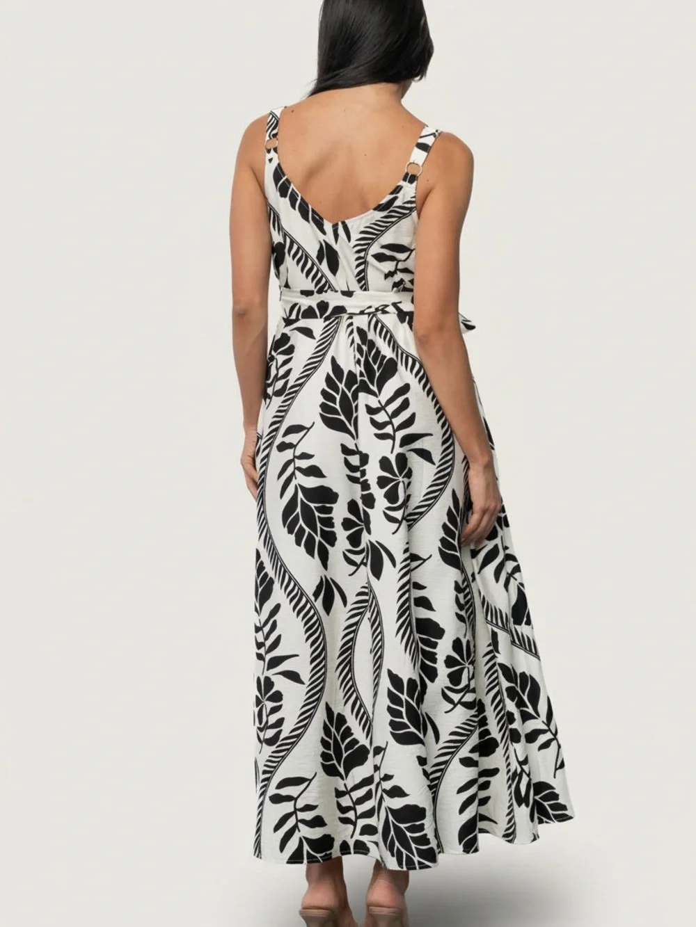 Baltic Born Sofía Maxi Dress | Ivory + Black - 1XL maxi dress - Picture 4 of 7
